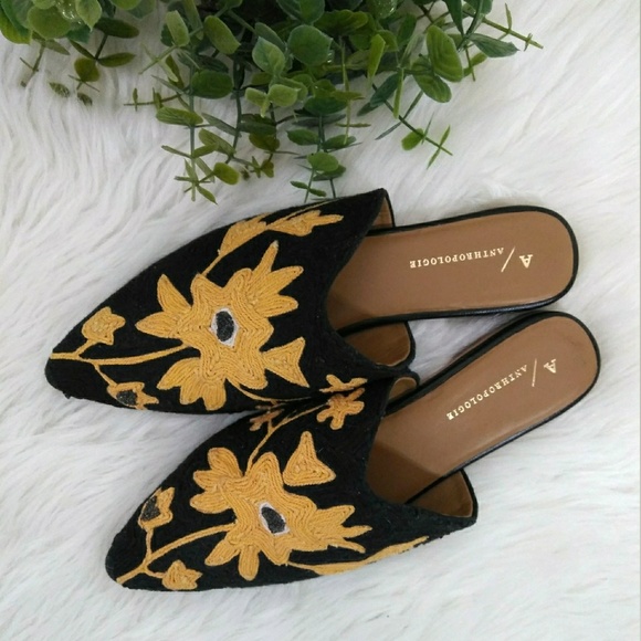 Anthropologie Shoes - Anthropologie embroidered mules